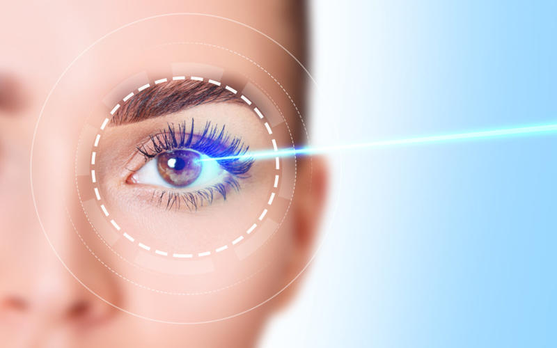 Beautiful,Female,Eye,With,Blue,Laser,Ray ,Vision,Correction,Surgery